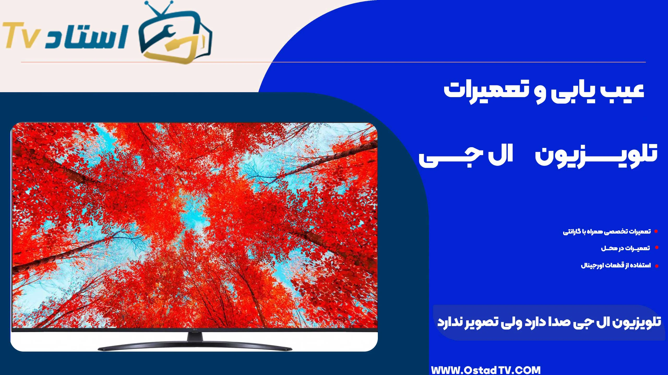 تلویزیون ال جی صدا دارد ولی تصویر ندارد