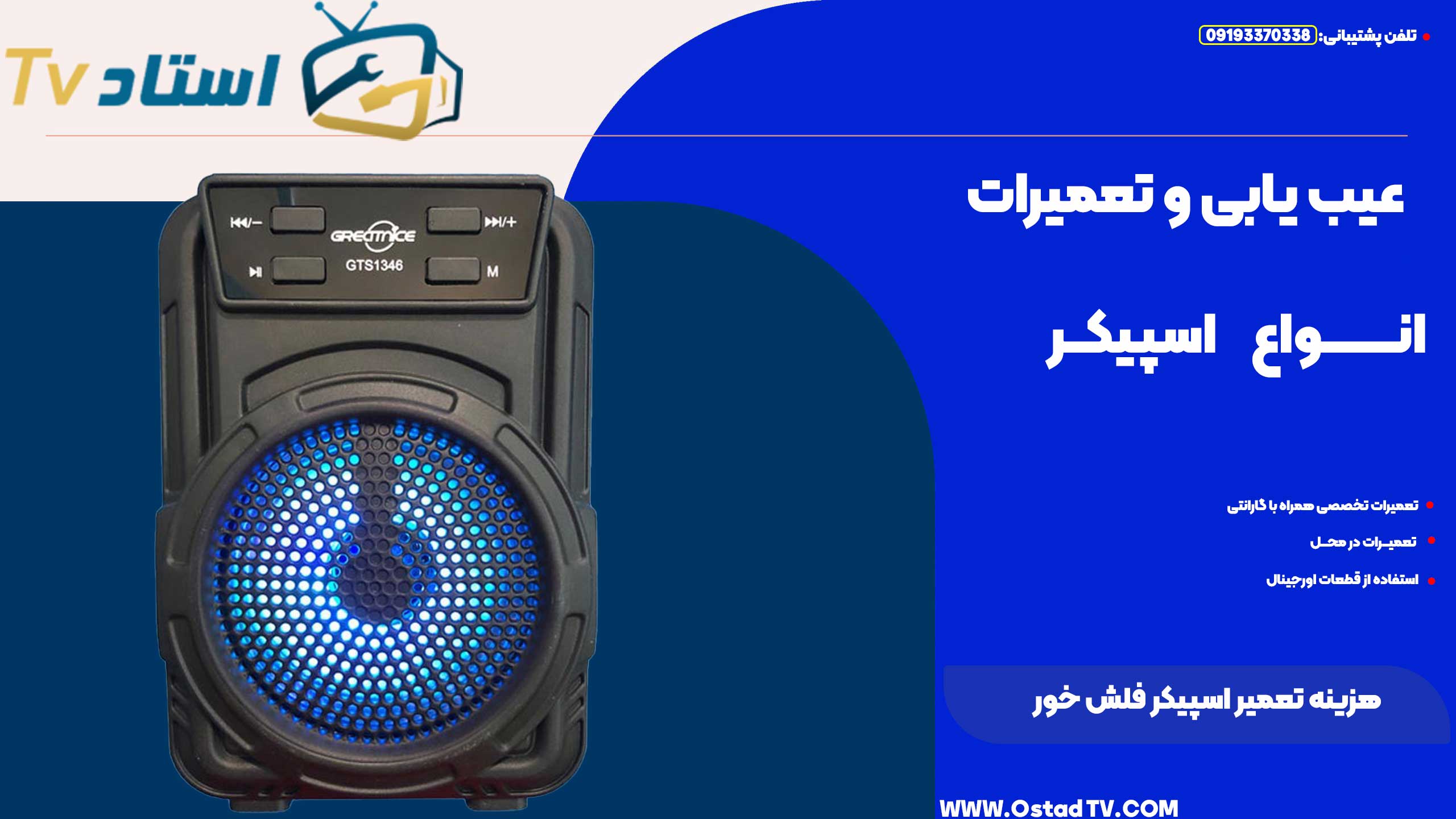 هزینه تعمیر اسپیکر فلش خور