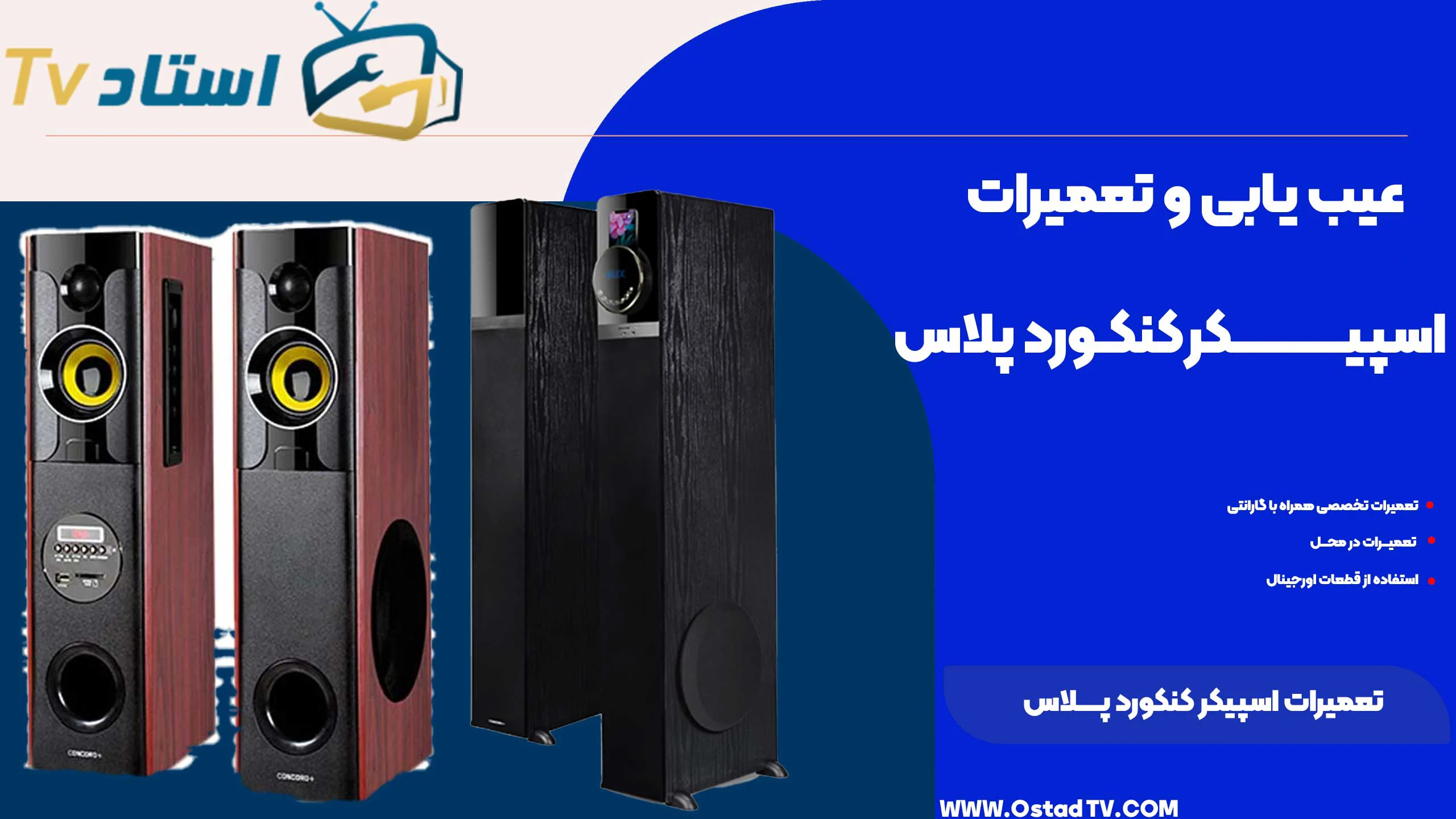 تعمیر اسپیکر کنکورد پلاس