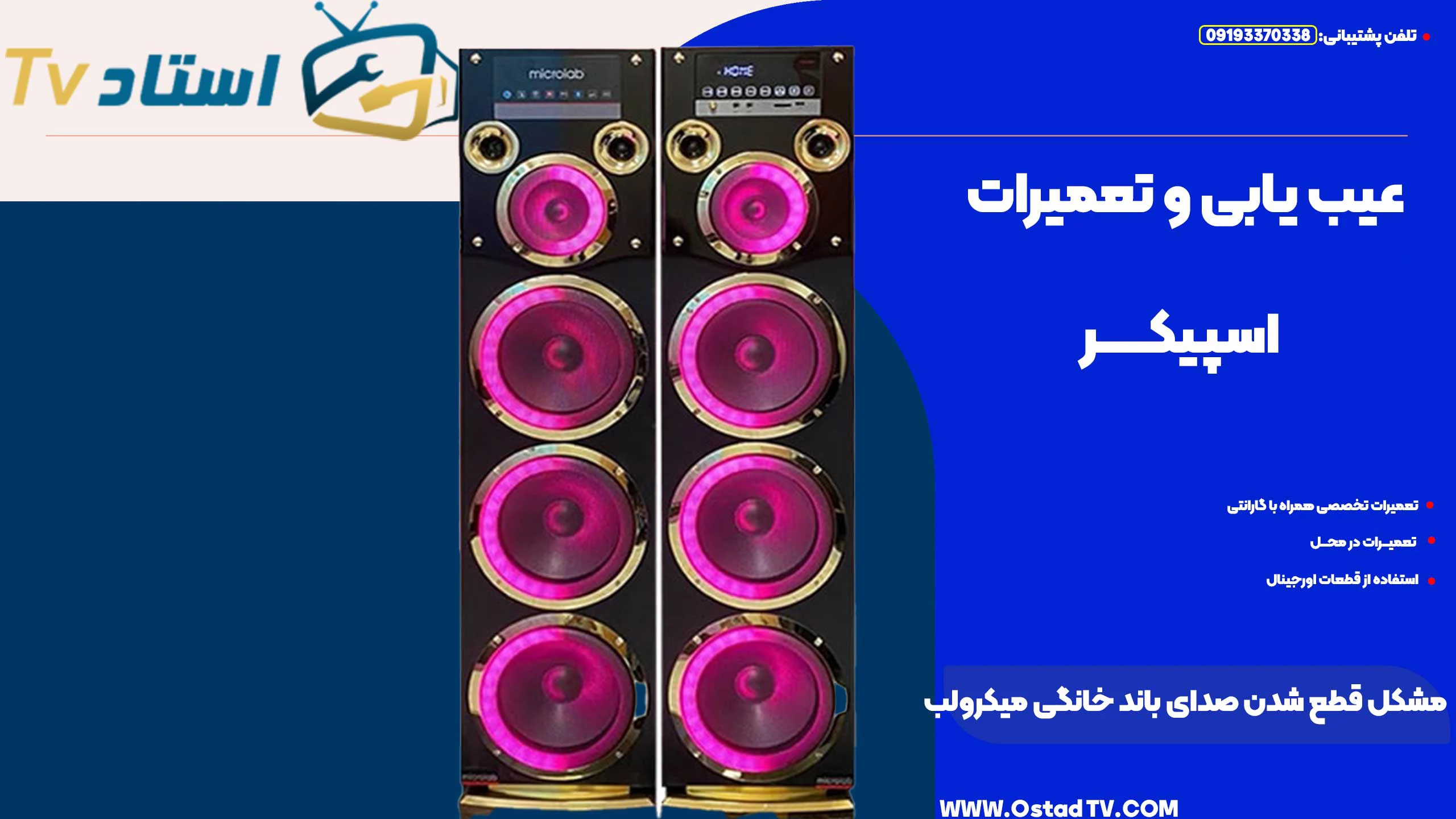 مشکل قطع شدن صدای باند خانگی میکرولب