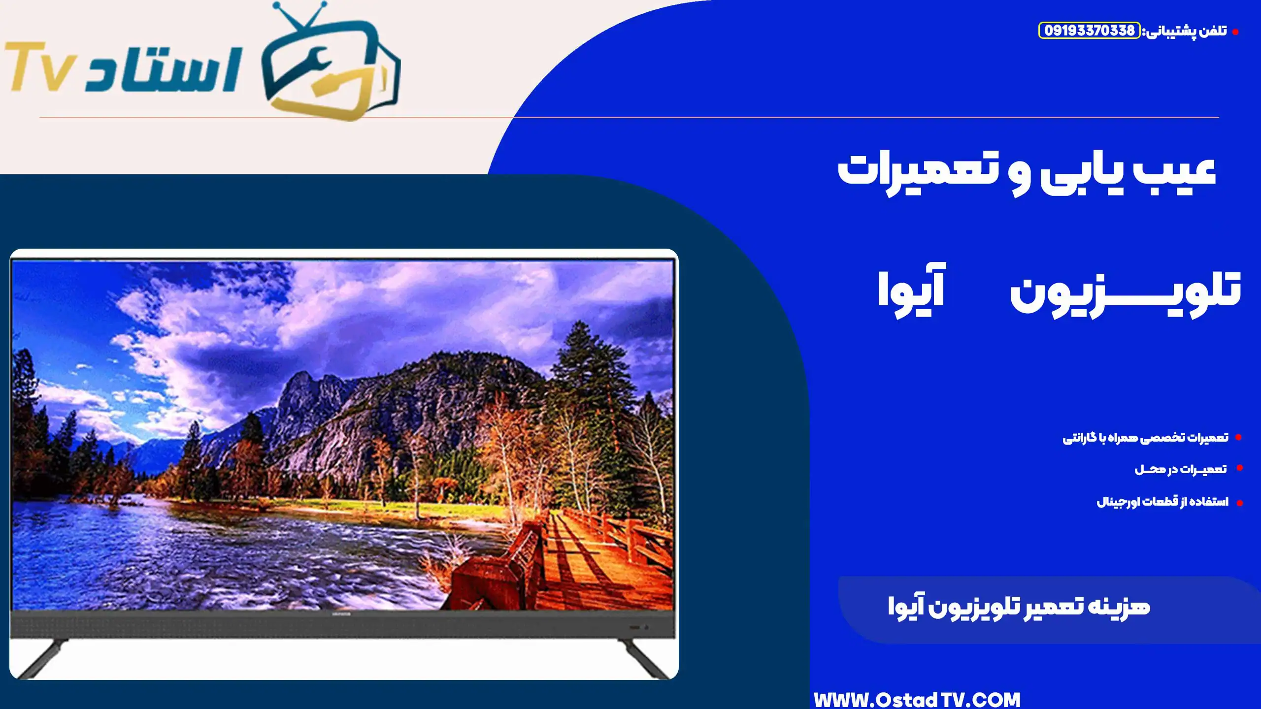 هزینه تعمیر تلویزیون آیوا