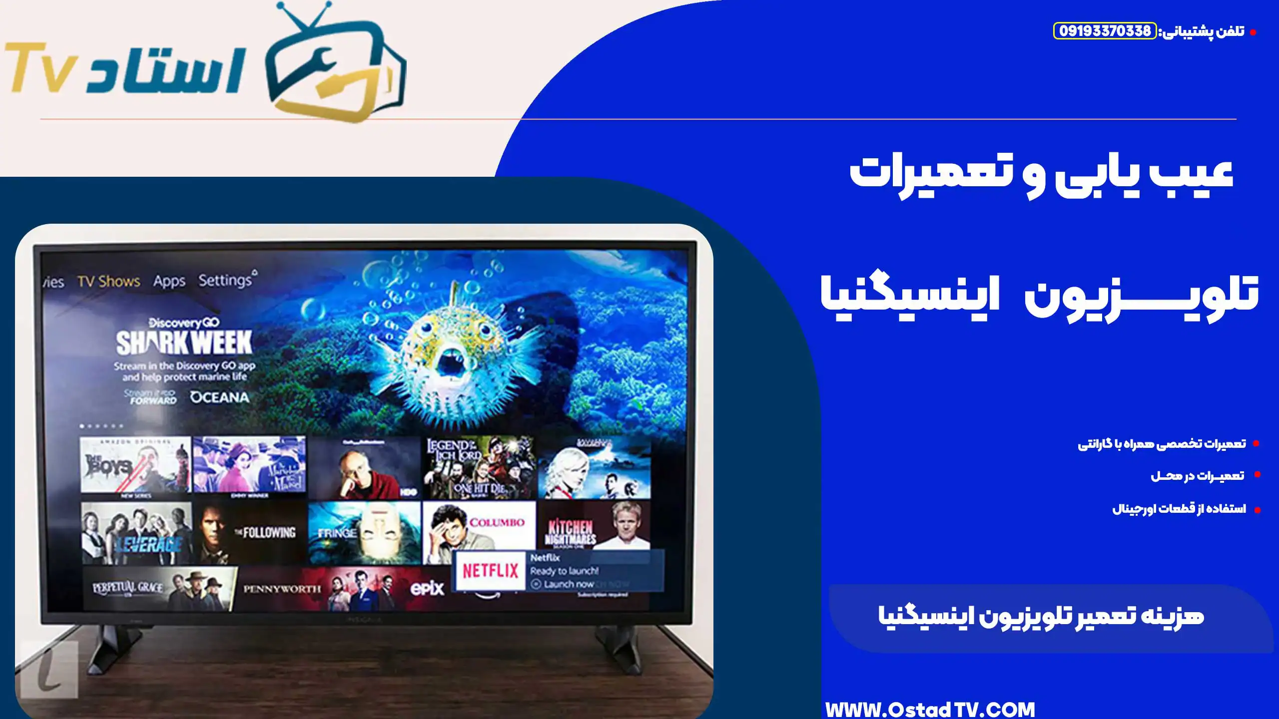 هزینه تعمیر تلویزیون اینسیگنیا