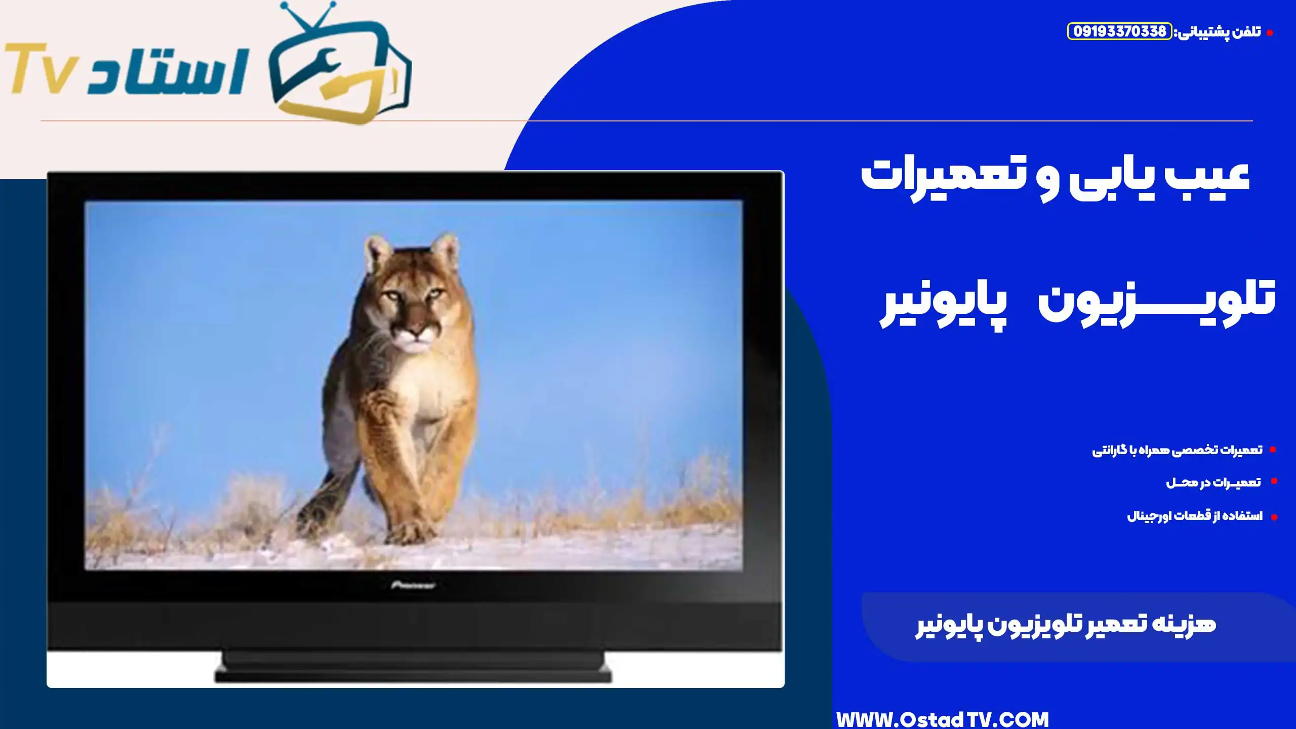 هزینه تعمیر تلویزیون پایونیر